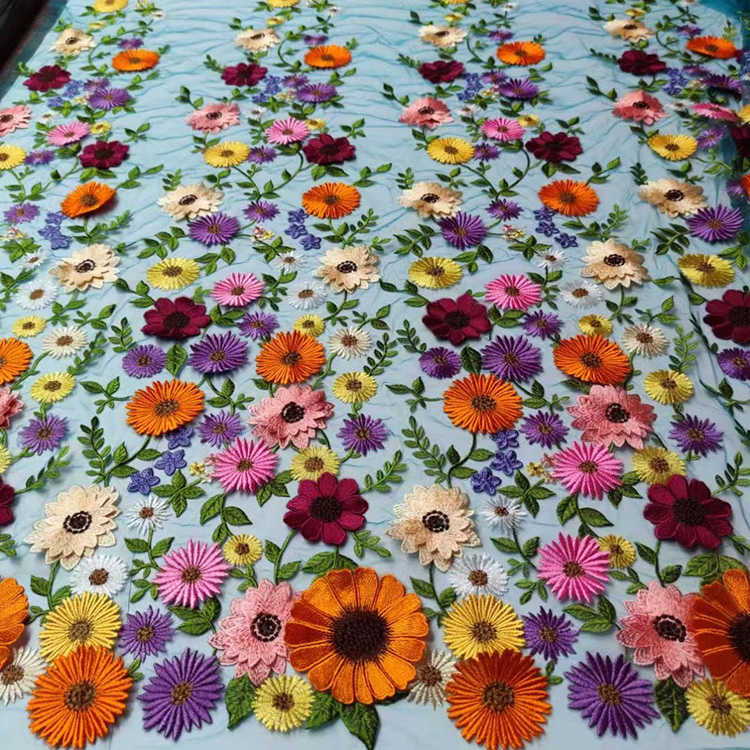 3d Flos Lace Fabric
