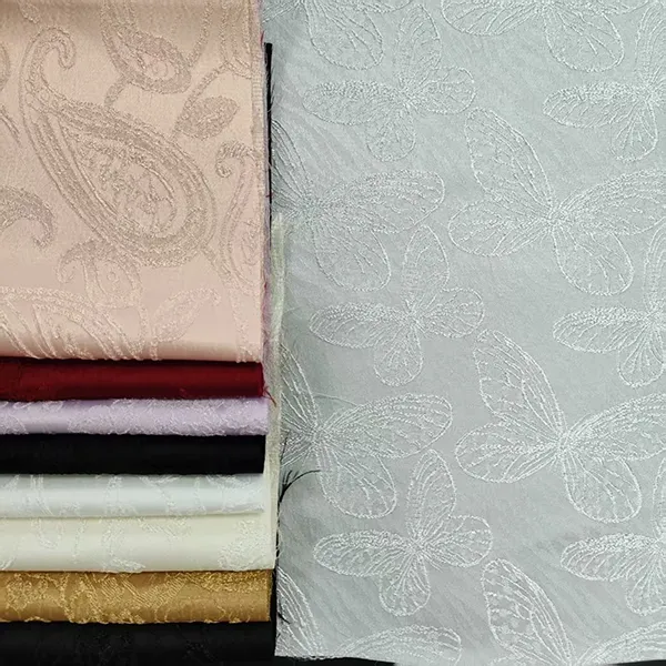 96% Polyester 4% Spandex Mollis Solatium Vestis Materialis Fabrics pro Clothing Satin Jacquard Fabric