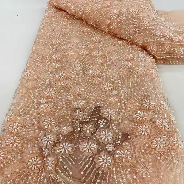 Luxuria gravibus factum plumarii Tulle Beads Lacus Mesh Beaded Fabric