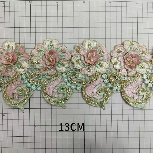 Fashionable High-qualitas brevi tres dimensiva floralis sequin lace idoneam pro coquit et aliis accessiones
