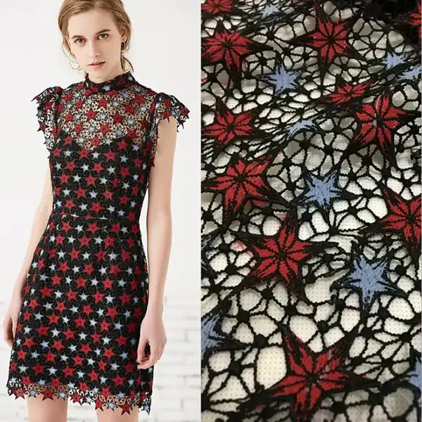 Custom Luxury Heavy Made Embroidery Tulle Beads Lace Mesh Beaded Fabric