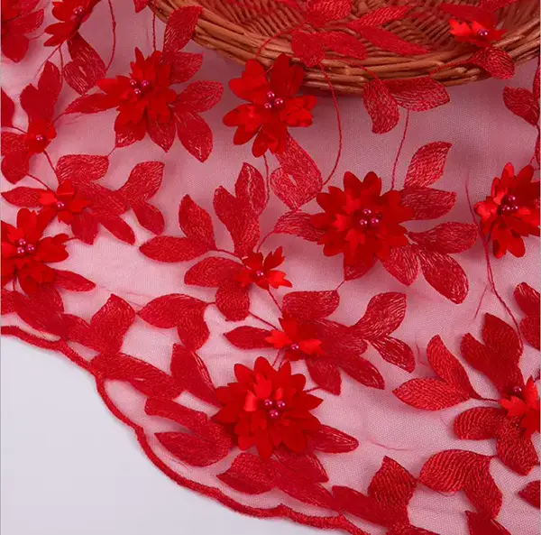 Custom Luxury Heavy Made Embroidery Tulle Beads Lace Mesh Beaded Fabric Custom Luxury Heavy Made Embroidery Tulle Beads Lace Mesh Beaded Fabric