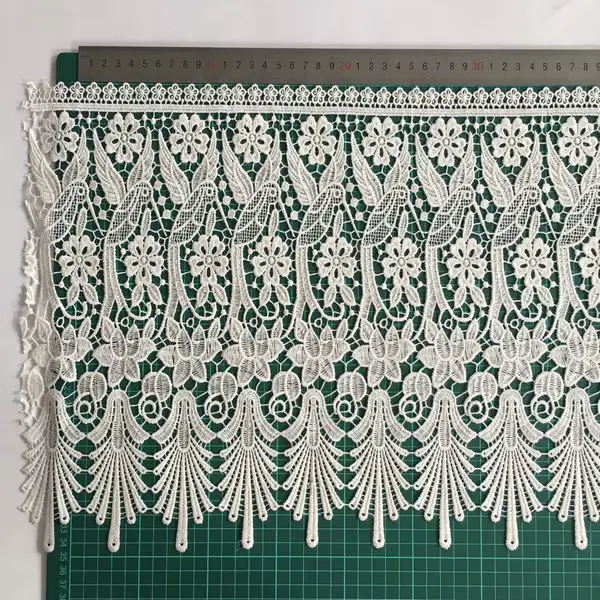 Multicolor Embroidered Lace With 3d Mesh Flowers Ribbon Beaded Tube Barcode Embroidery Lace