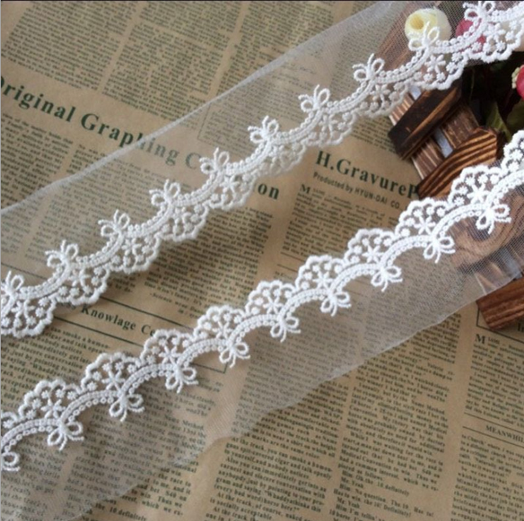2019 Beautiful Design Crochet Cotton Knitted Lace for Wedding Dress