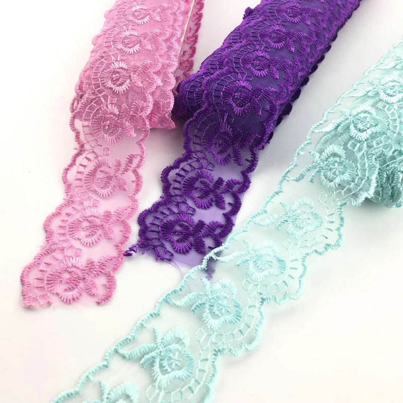 Classic Design Multi Colores Organza Lacus Trim Plumarii Organza Lacus Wholesale