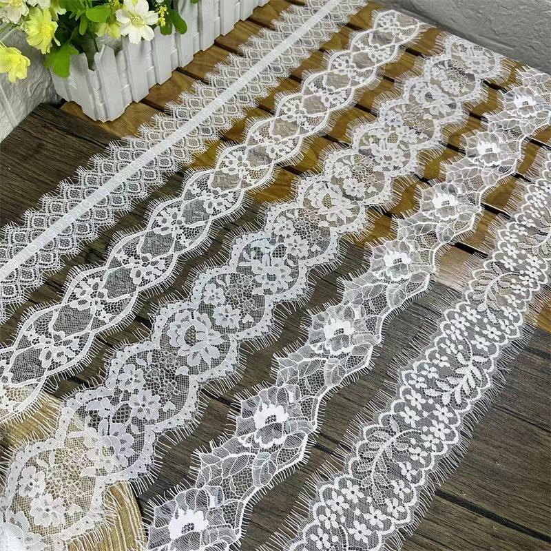 Fan-informibus nylon Eyelash Lacedaemonium Turnle Turnwear Double Double Scalloped Eyelash Lace Trim