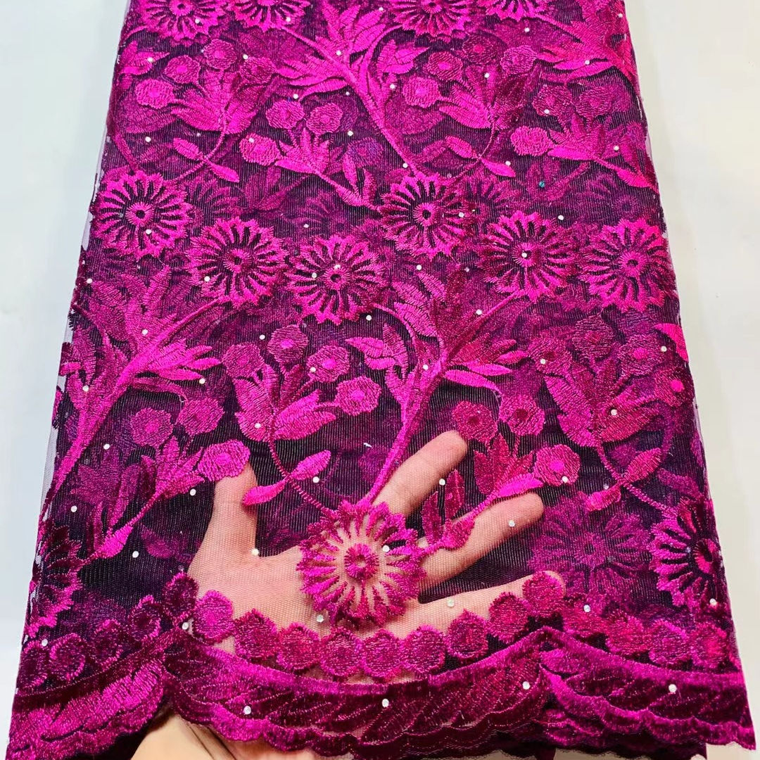 Laser Conscidisti Africae Polyester Lacedaemonium fabricae cum Sequins Nigeria lacrimas