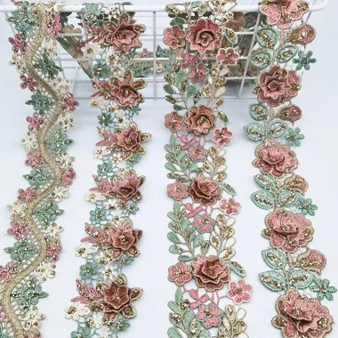 Multi color aurum filum lace