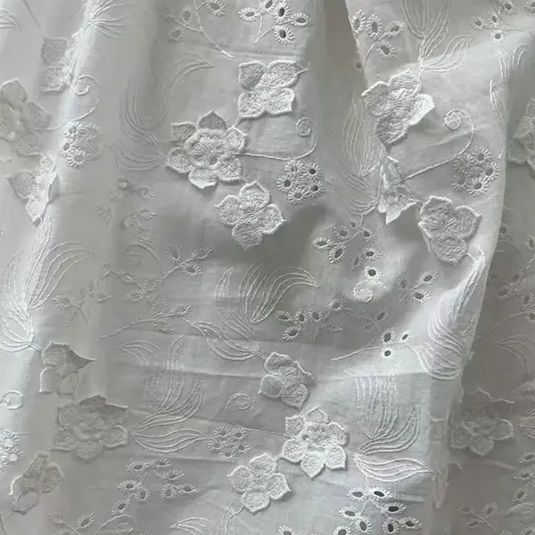3D flos decorated C% Cottonus plumario licio fabricae cum Eyeo foraminibus