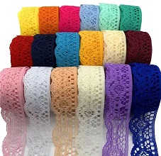 Non elastica Lace Trim Chinlon Glister Shinning Metallic Aurum Laxful