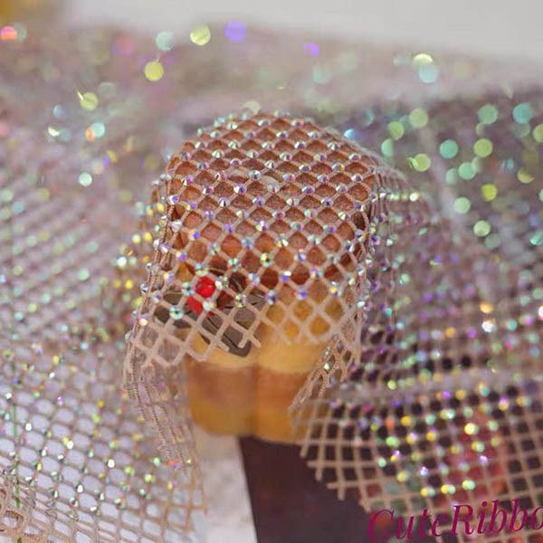Rhenstone Mesh Cloth Elasticae Fabric