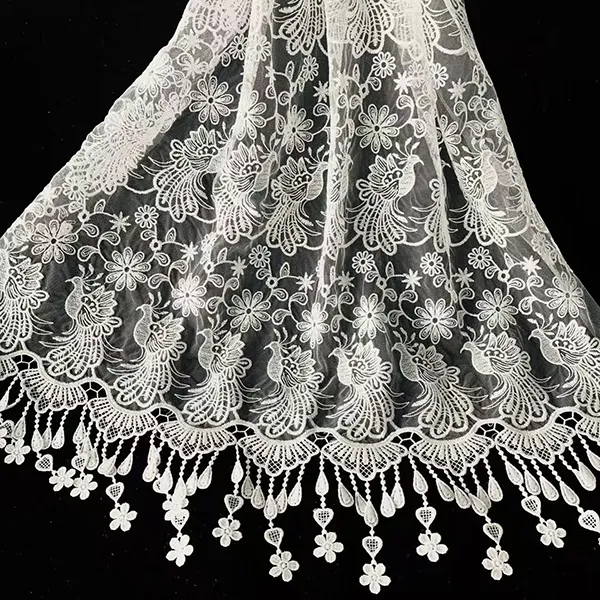 Percussarum aves et flores exemplar chemical lace plumarii tulle fabricae